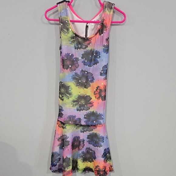 Justice Other - SOLD SOLD SOLD Justice Pink and Purple Ruffled Tie Front Dress